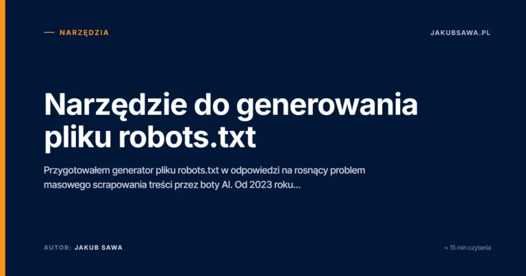 Narzędzie do generowania pliku robots.txt